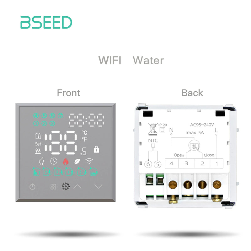 BSEED M1 WIFI Thermostat Room Temperature Controller Electric Floor Smart Water Heating Boiler DIY Parts Wall Socket Glass Frame