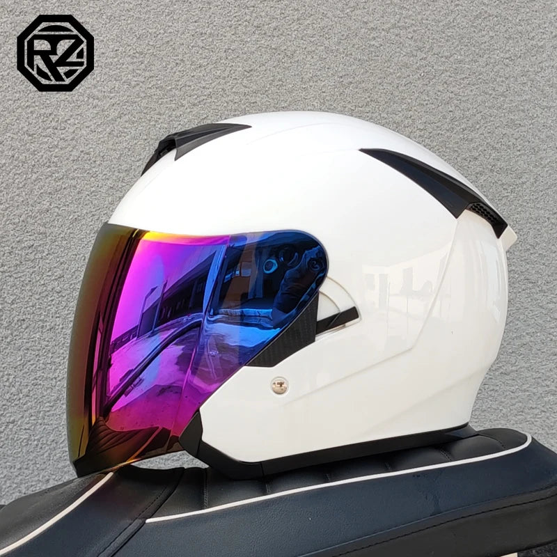 ORZ Motorcycle Vintage Half Helmet Summer Breathable Men Women Electric Jet Scooter Open Face Helmets capacetes de moto DOT