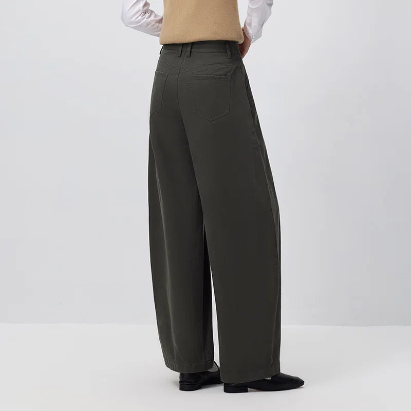 Semir Women Pants Panel Center Seam Curved Barrel Leg Loose Retro Casual Style Autumn Trousers Street Wear 2026