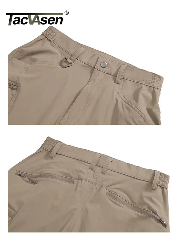 TACVASEN Summer Lightweight Trousers Mens Fishing Pants Outdoor Hiking Nylon Quick Dry Pockets Cargo Pants Casual Work Trousers