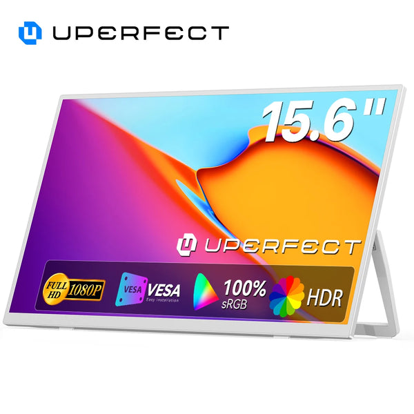 ម៉ូនីទ័រចល័តទំហំ 15.6 អ៊ីញ ល្អឥតខ្ចោះ 1920*1080 60Hz ជើងទ្រខាងក្រោយសម្រាប់កុំព្យូទ័រយួរដៃ XBox PS4 / 5 Switch TV Box ទូរស័ព្ទដៃ PC Mac iPhone