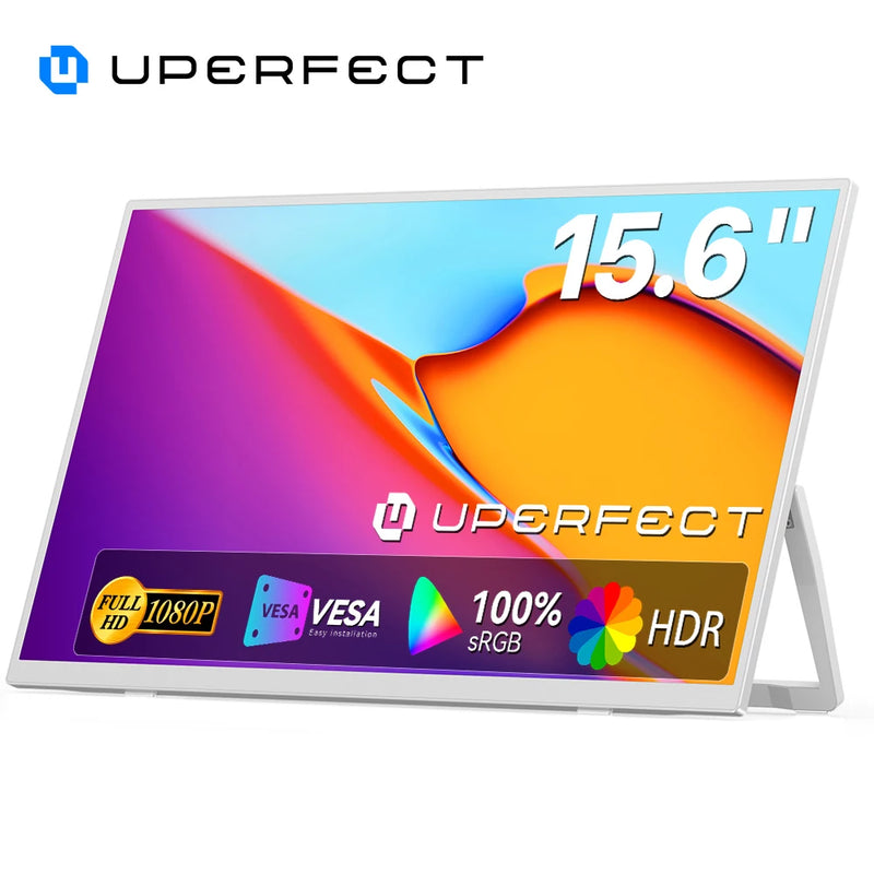 ម៉ូនីទ័រចល័តទំហំ 15.6 អ៊ីញ ល្អឥតខ្ចោះ 1920*1080 60Hz ជើងទ្រខាងក្រោយសម្រាប់កុំព្យូទ័រយួរដៃ XBox PS4 / 5 Switch TV Box ទូរស័ព្ទដៃ PC Mac iPhone