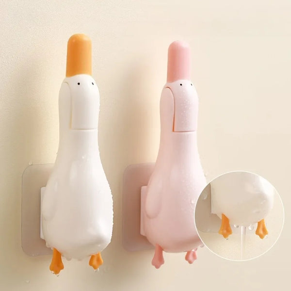 Cute Duck Non-Slip Handle Hair Cleaner,2-in-1 Shower Floor Drain Cleaning Tool,Multi-Surface Dirt Scraper,for kitchen,bathroom