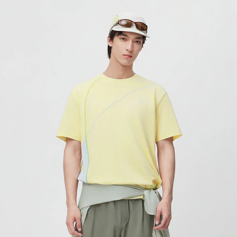 Semir Unisex Tshirt 2026 Color Block Printed Crew Neck Light Sports Style Outdoor Casual Soft