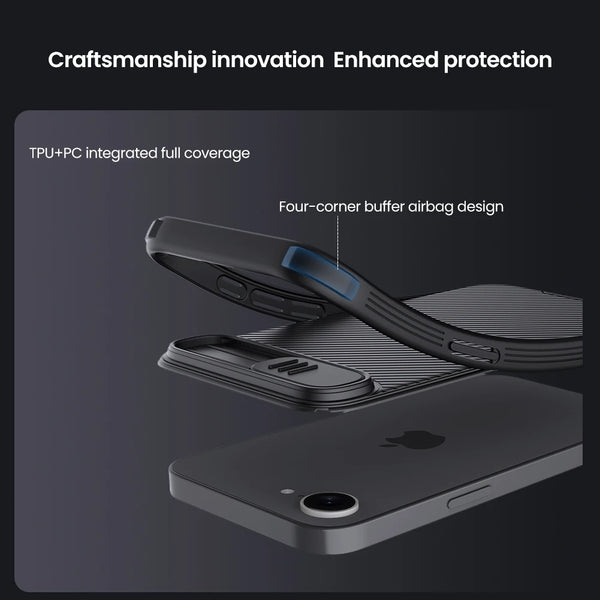 Nillkin For iPhone 16e Case CamShield Pro Privacy Slide Camera Protection Shockproof Hard PC Back Cover For iPhone 16e 2025 5G