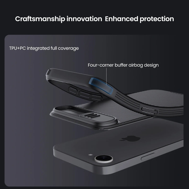 Nillkin For iPhone 16e Case CamShield Pro Privacy Slide Camera Protection Shockproof Hard PC Back Cover For iPhone 16e 2025 5G