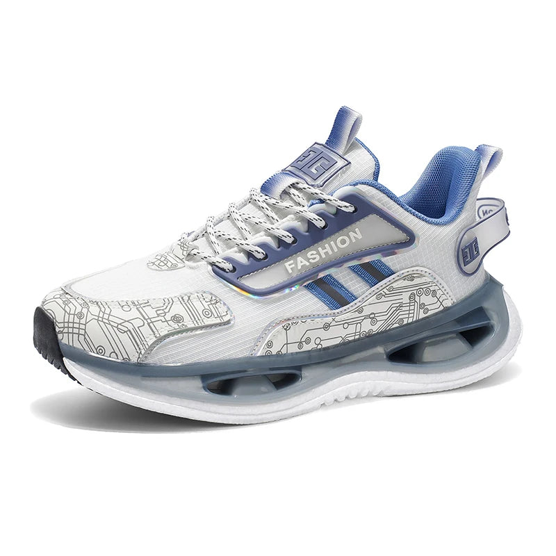 Men's Shock-Absorbing Light Casual Sneakers Spring Summer Soft-Sole Breathable Outdoor Racing Running Shoes Student Speed Sports