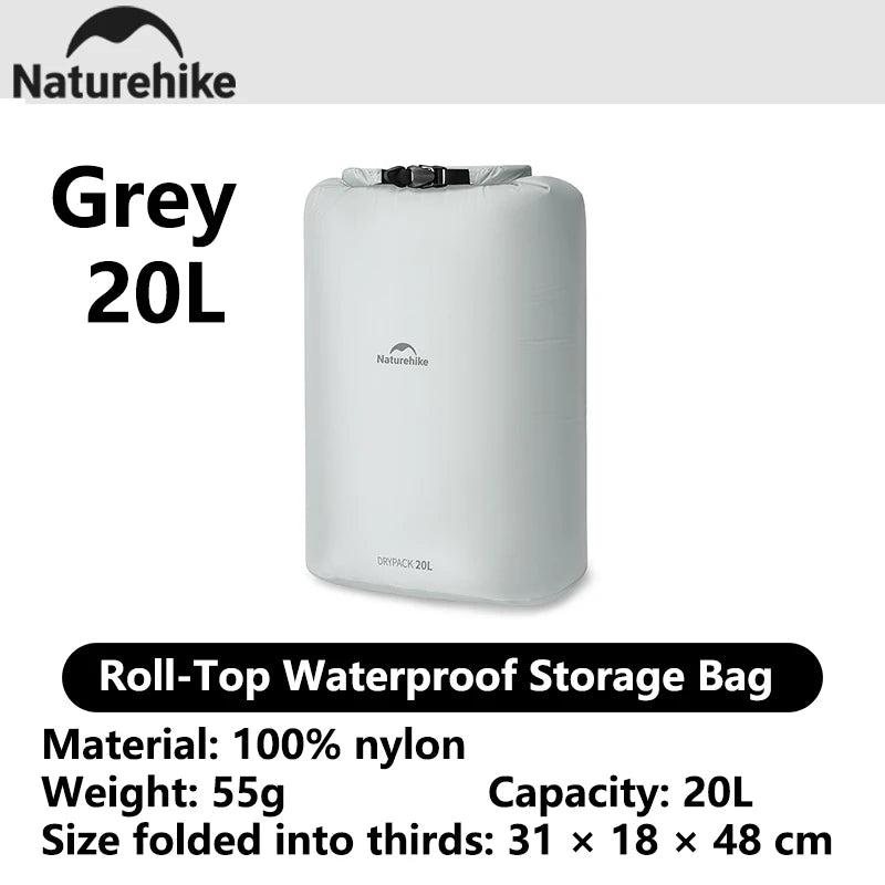 Naturehike 2026 Large New Outdoor Ultralight Roll Top PU2000+ Waterproof Storage Bag Picnic Camping Drinking Water Storage Bag