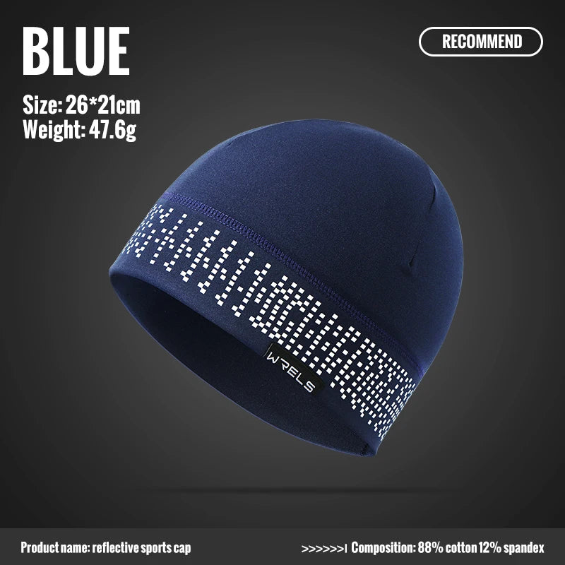WRELS Reflective Hat Winter Windproof and Cold-proof Hat Beanie Men Outdoor Cycling Ski Running Warm Hat