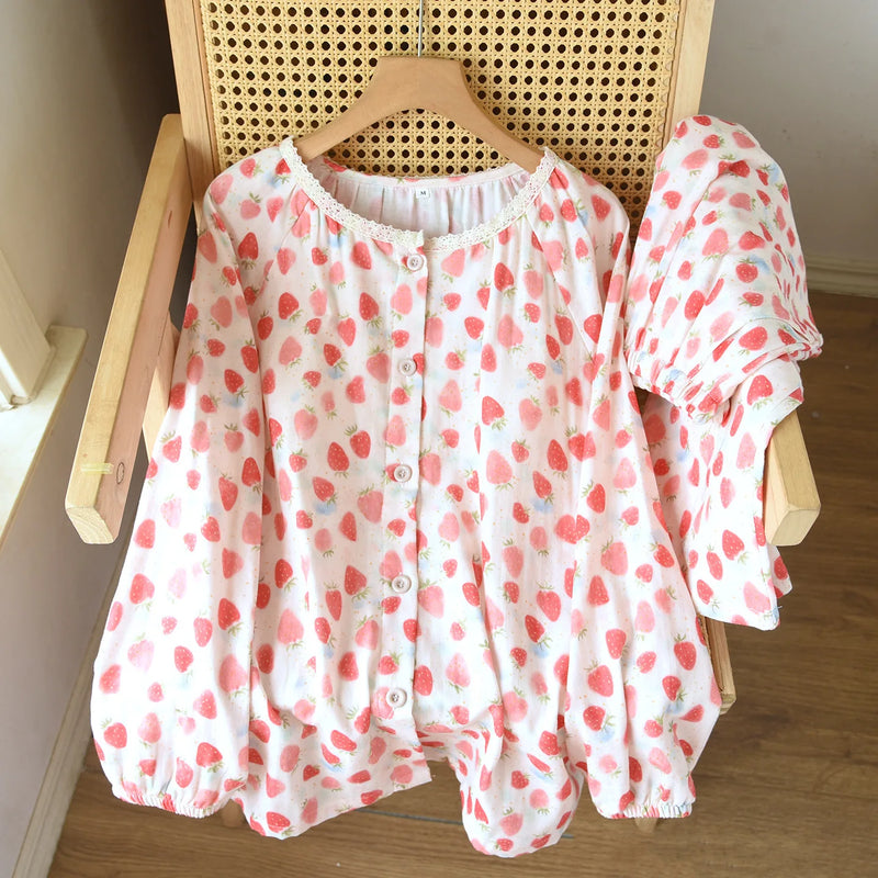 Autumn Sleepwear Women's Cotton Chest Pad Pijama Long Sleeve Pajamas for Women Clothing Set 2 Piece Home Wear Pyjamas Loungewear