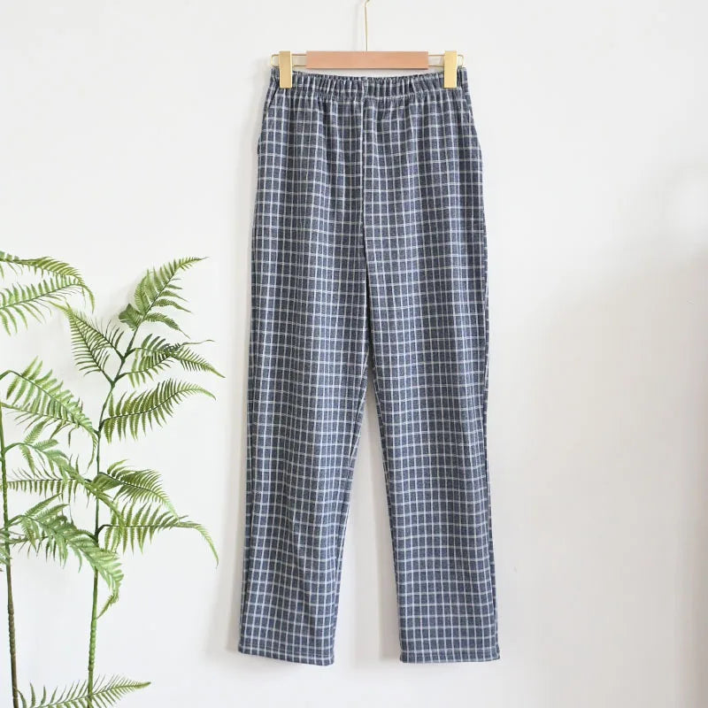 ខោ pajama ក្រាស់សម្រាប់ស្ត្រី រដូវស្លឹកឈើជ្រុះ និងរដូវរងាថ្មី ខោ pajama សម្រាប់ស្លៀកនៅផ្ទះ ខោរលុងសម្រាប់ស្លៀកពេលយប់ ខោសម្រាប់ស្លៀកពេលយប់សម្រាប់ស្ត្រី