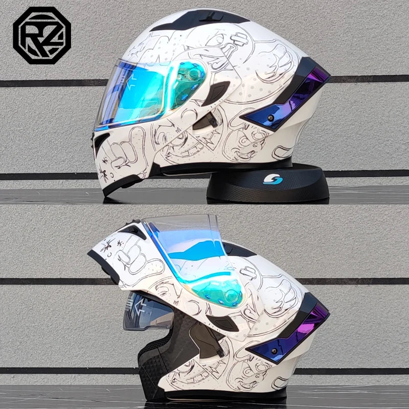 ORZ's latest modular flip helmet dual lens motorcycle helmet casco para moto motorcycle travel semi full helmet casque moto