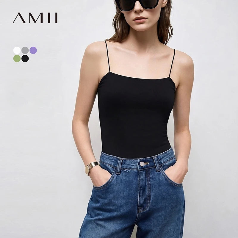 អាវកាក់ Amii សម្រាប់នារី រដូវក្តៅ ឆ្នាំ២០២៦ ស្លីមហ្វីត កាត់ដេរ អាវក្រៅស្ប៉ាហ្គាទី ធម្មតា ងាយស្រួលប្រើ អាវកាក់គ្មានដៃ សម្រាប់នារី 12622088