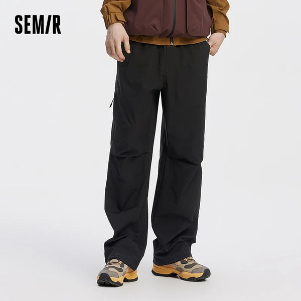 ខោបុរស Semir ចង្កេះយឺត រលុង ត្រង់ ផ្នត់ជង្គង់ ខោសម្រាប់ការងារក្រៅផ្ទះ ខោដឹកទំនិញ ខោរដូវស្លឹកឈើជ្រុះធម្មតា ស្លៀកប្រចាំថ្ងៃ 2026