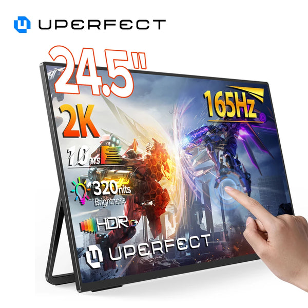ម៉ូនីទ័រលើតុចល័ត UPERFECT UMax 24 2K អេក្រង់ប៉ះទំហំ 24.5 អ៊ីញ 165Hz អេក្រង់ IPS ភ្ជាប់ជញ្ជាំង សម្រាប់កុំព្យូទ័រយួរដៃ PC Mac XBOX PS5 លេងហ្គេម