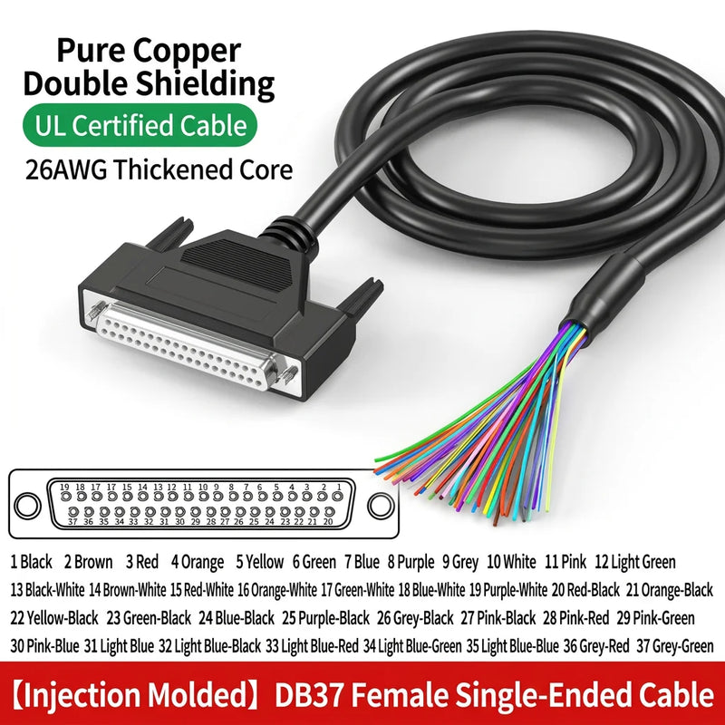 DIVEDEER DB9 DB15 DB25 Serial Cables Single-Ended RS232 Connector Wires with 9-Pin Terminal Blocks