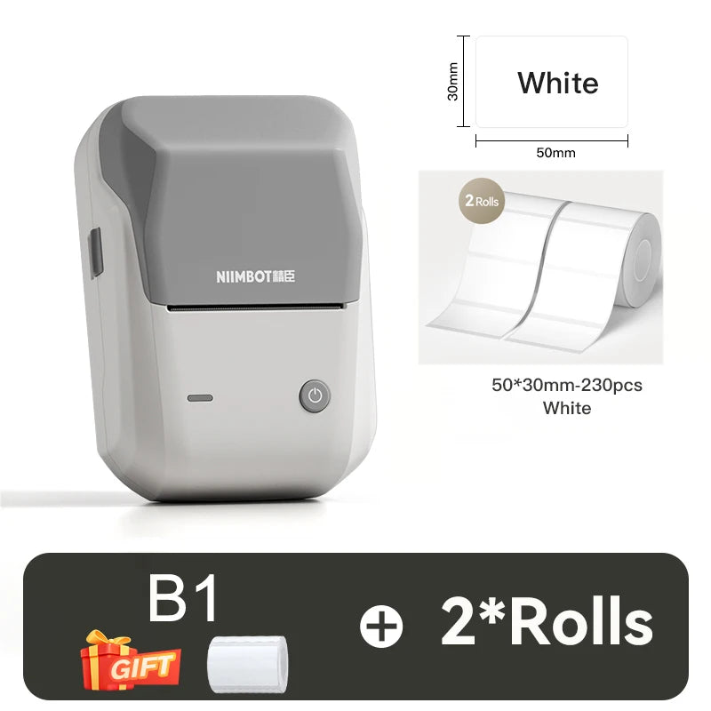 Niimbot B1 Thermal Printer Self-adhesive Food Stickers Bluetooth Label Maker Pocket Name Pirce Bacode Bussiness Labeling Machine
