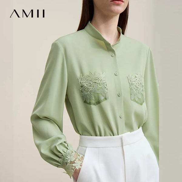 អាវ Amii សម្រាប់នារី រដូវស្លឹកឈើជ្រុះ ឆ្នាំ២០២៦ អាវក្រៅកអាវសម្រាប់ធ្វើដំណើរថ្មី អាវក្រណាត់ Chiffon រចនាបែបចរ អាវក្រៅរលុង 12621065