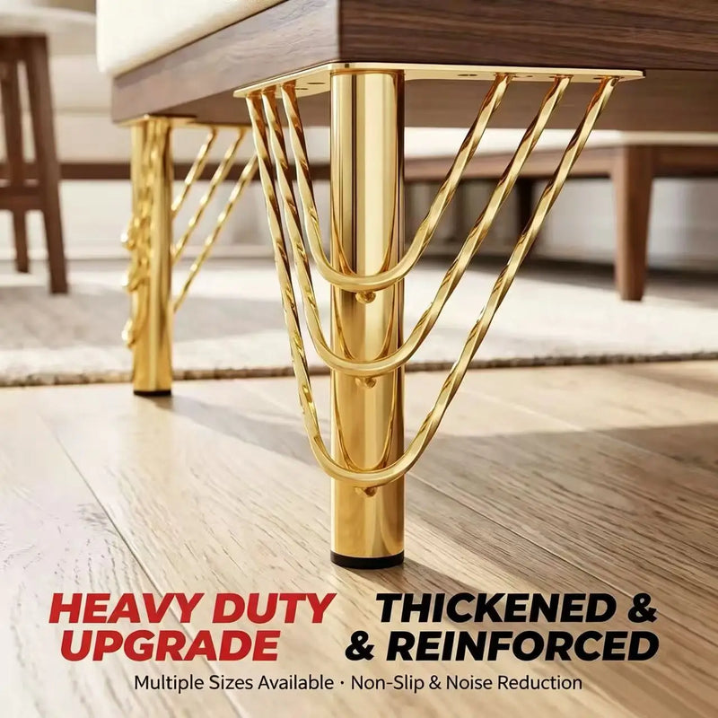 4Pcs Metal Furniture Legs Gold/Black/Silver, Modern Triangle Sofa Cabinet Feet, Replacement Support Leg for Couch Table Dresser