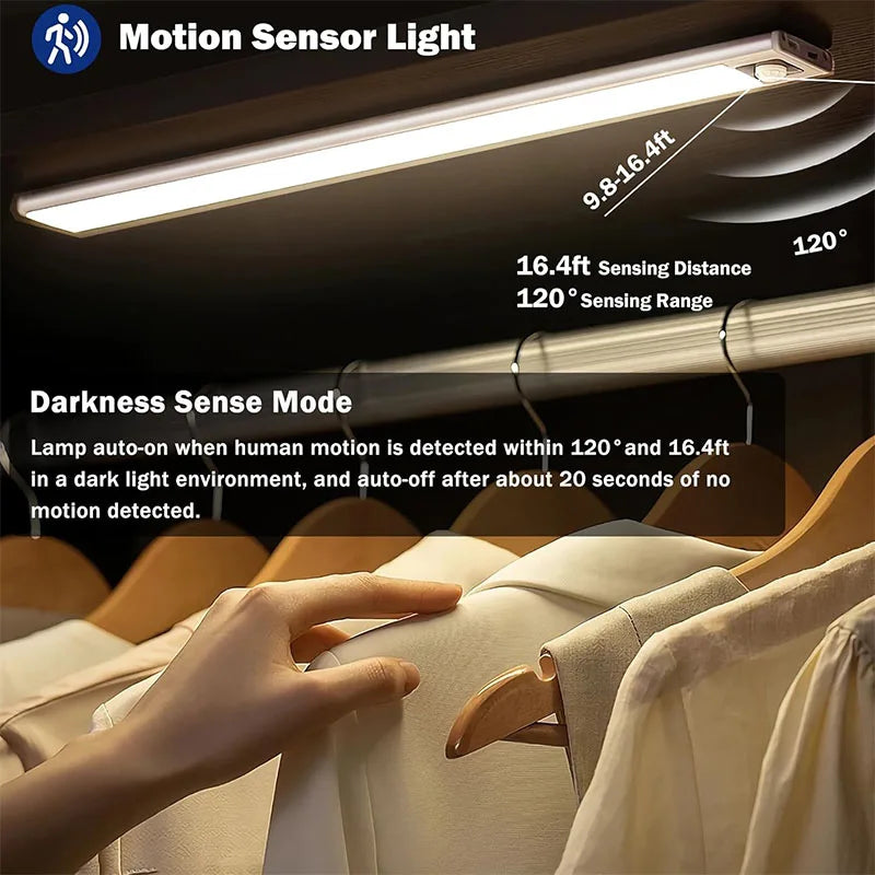 Motion Sensor LED Night Light USB Rechargeable Wireless Wall Mounted for Bedroom Corridor Stairs Bedroom Protection Lighting