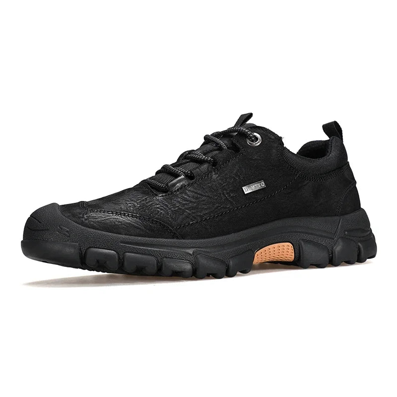 HUMTTO Hiking Shoes Men Genuine Leather Men's Sports Shoes Non-slip Winter Outdoor Safety Sneakers Breathable Trekking for Boots