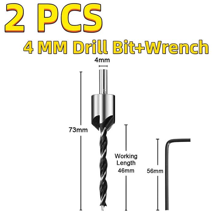 3mm-10mm HSS Countersink Drill Bit Set Reamer Woodworking Chamfer Drill Counterbore Pliot Hole Cutter Screw Hole Drill 4MM Silver