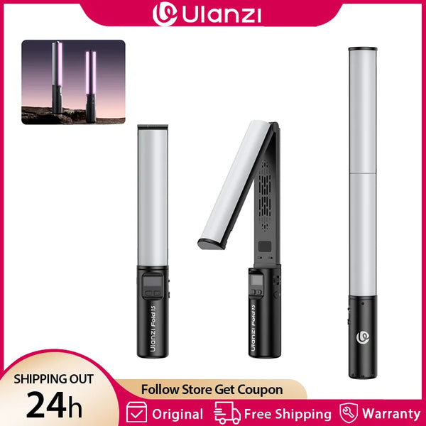 ភ្លើង ដៃ បត់ បាន Ulanzi FOLD15 ភ្លើង វីដេអូ RGB អាច ថត បាន កម្រិត 2500-9000K ជាមួយ វីស 1/4" 2500mAh សម្រាប់ ថតរូប ផ្ទាល់ Vlog
