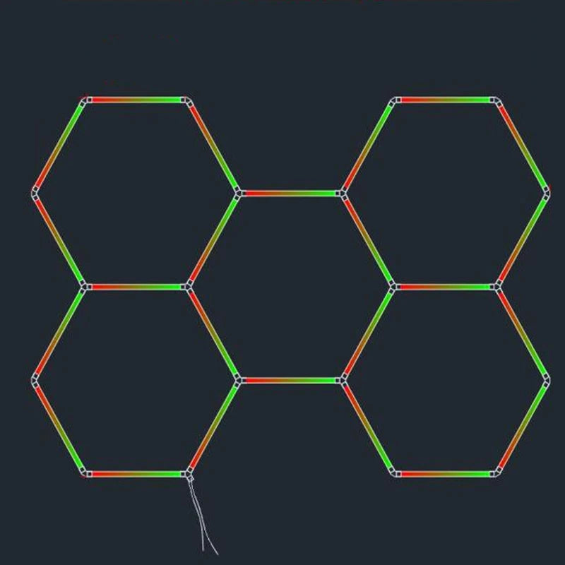 ភ្លើងយានដ្ឋាន RGB Hexagon ភ្លើងពិដាន LED ដែលអាចបន្ថយពន្លឺបាន ចង្វាក់ភ្លេង ភ្លើងបន្ទះ LED សម្រាប់បន្ទប់លេងហ្គេម បារ ក្លឹប ពិធីជប់លៀង កន្លែងហាត់ប្រាណ