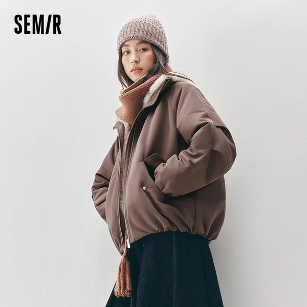 Semir Women Padded Jacket Thermal Warmth Waterproof Windproof Stain Resistant Oversized Fit Mid Length 2026 Winter