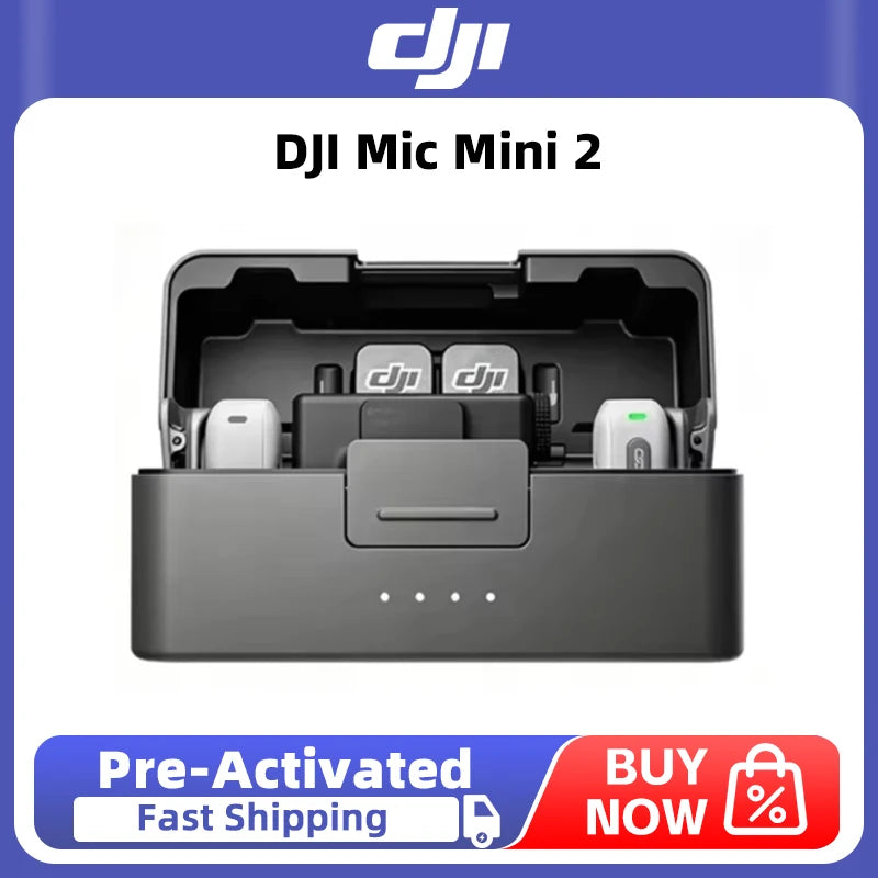 DJI Mic Mini 2 Lightweight & Versatile, Compact Storage High-Quality Audio Two-Level Noise Cancelling 48-Hour Operating Time