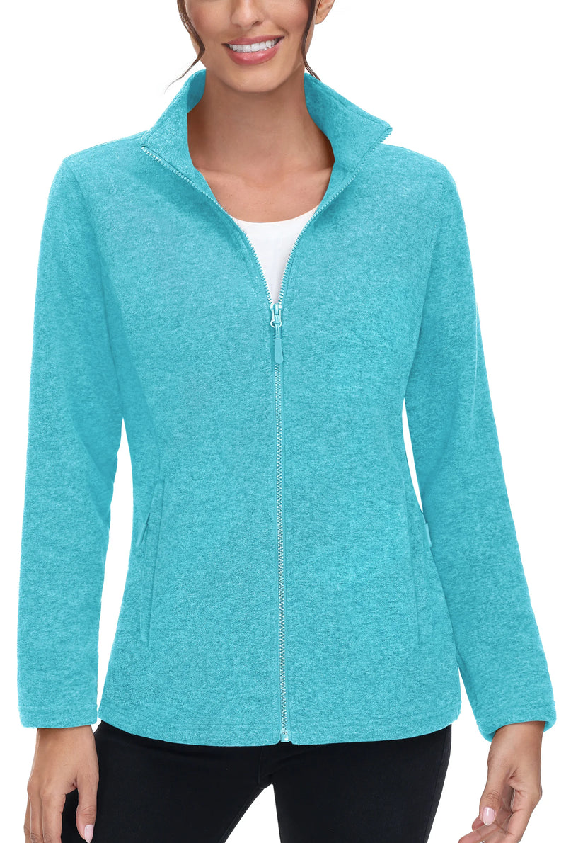 TACVASEN Spring/Autumn Lightweight Fleece Jackets Womens Sports Warm Sweatshirts Thermal Casual Turtleneck Sweater Coats Tops