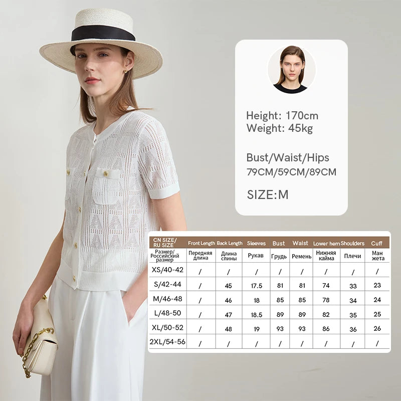 អាវយឺតរដូវក្តៅ AMII Minimalist សម្រាប់នារី ថ្មីឆ្នាំ ២០២៥ ដៃខ្លី កមូល អាវកាឌីហ្គែន ប៉ាក់សម្រាប់នារីទាន់សម័យសម្រាប់ការិយាល័យ 12522115