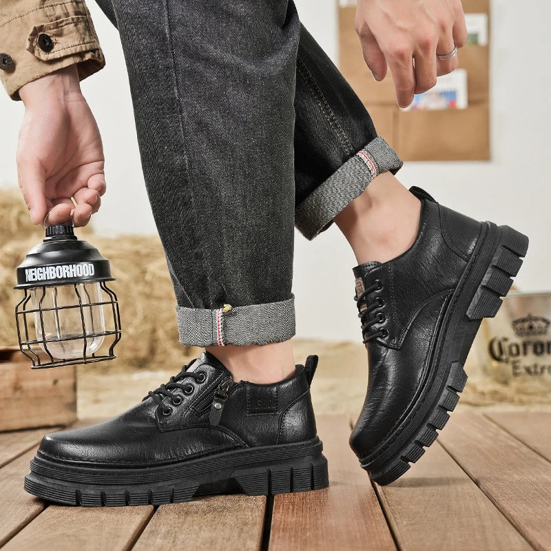 Men's Casual Shoes Four Season New Comfort Sports Outdoor Work Shoes Fashion Joker Youth Tide Shoes Business Party Leather Shoes