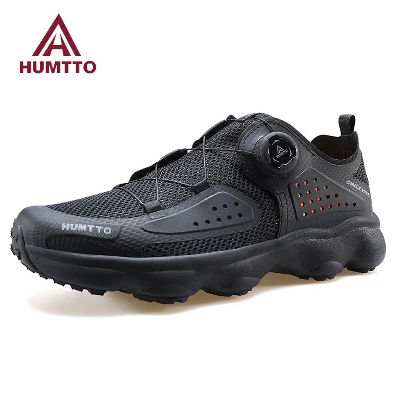 HUMTTO Non-slip Cushioning Trail Running Shoes for Men Breathable Mesh Summer Outdoor Light Sneakers Lace-Up Sport Jogging Shoes