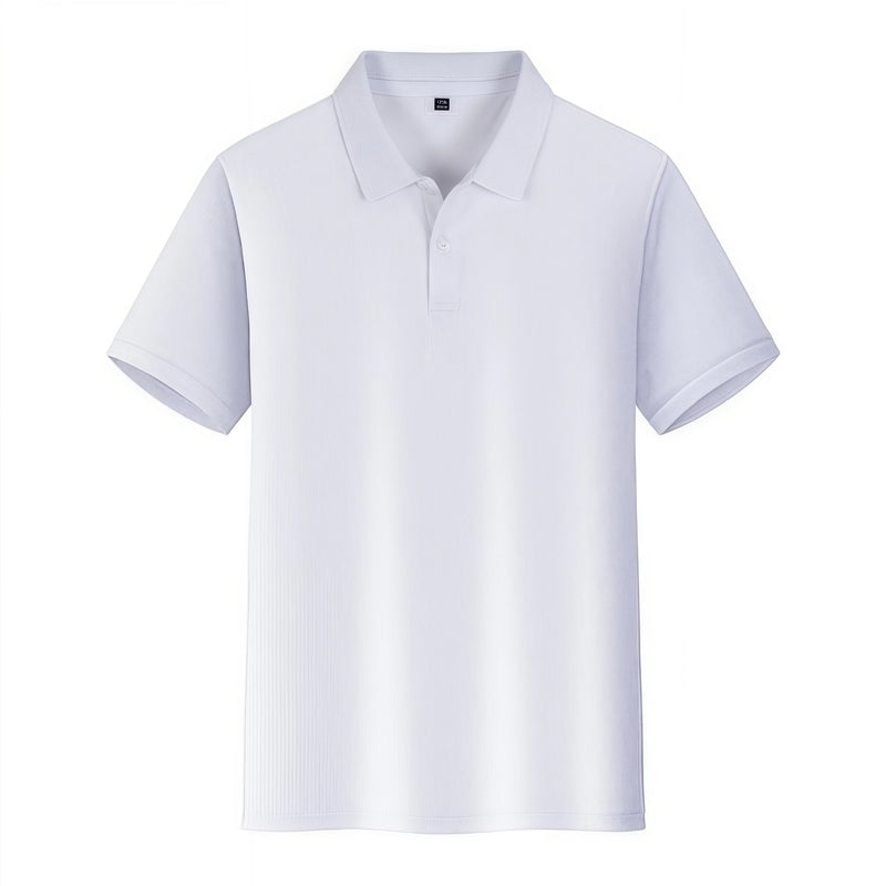 Men's Short-Sleeved Summer T-Shirt Quick-Drying Lapel POLO Shirt Bird's Eye Fabric Breathable Cool Team Uniform