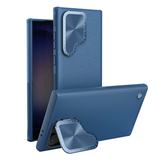 NILLKIN Magsafe Camshield Prop Leather Case For Samsung S24 Ultra With Stand Anti-Drop All-Inclusive For Samsung S24Ultra Case Blue For Samsung S24Ultra
