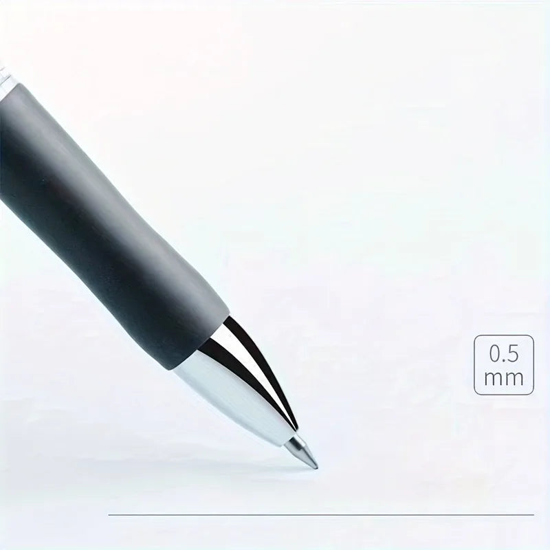 10pcs press-type Gel Pen Set,Point 0.5Mm,Retractable Plastic Round Body,Black/Blue/Red Ink,for School And Office Stationery.