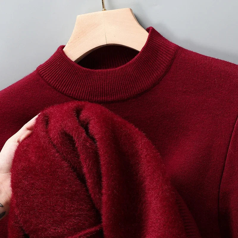 2026 Men's Solid Color Half Turtleneck Knitwear Sweater Mock Neck Pullover Casual Autumn Winter Sweatshirt Brand Mens Clothing