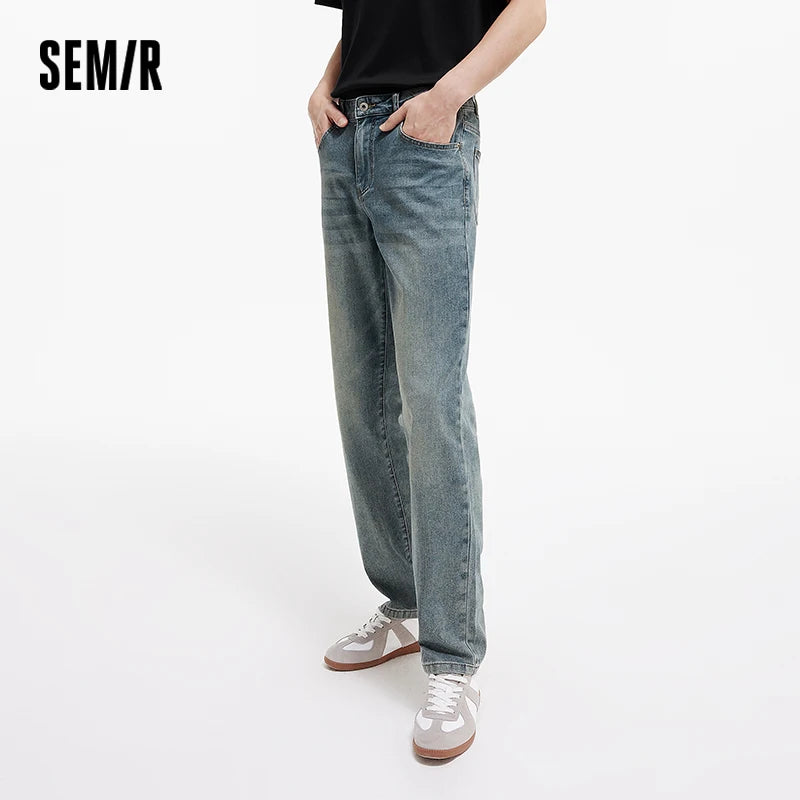 Semir Men Jeans Retro 2026 Straight Stretch Commuter Urban Casual Everyday Style Soft Comfortable Daily Wear Trendy Versatile