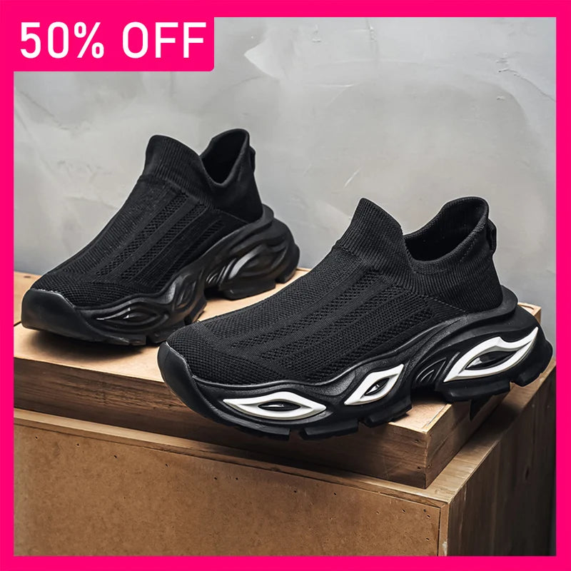 Men Walking Shoes Trendy Mesh Breathable Summer Outdoor Fitness Shoes 2026 New Comfortable Versatile Soft Soled Tennis Shoes