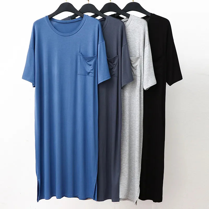 Plus Size Women's Nightgowns Loose Short Sleeve Nightwear Summer Night Dress Female Modal Comfortable Sleepwear Nightshirt 3XL