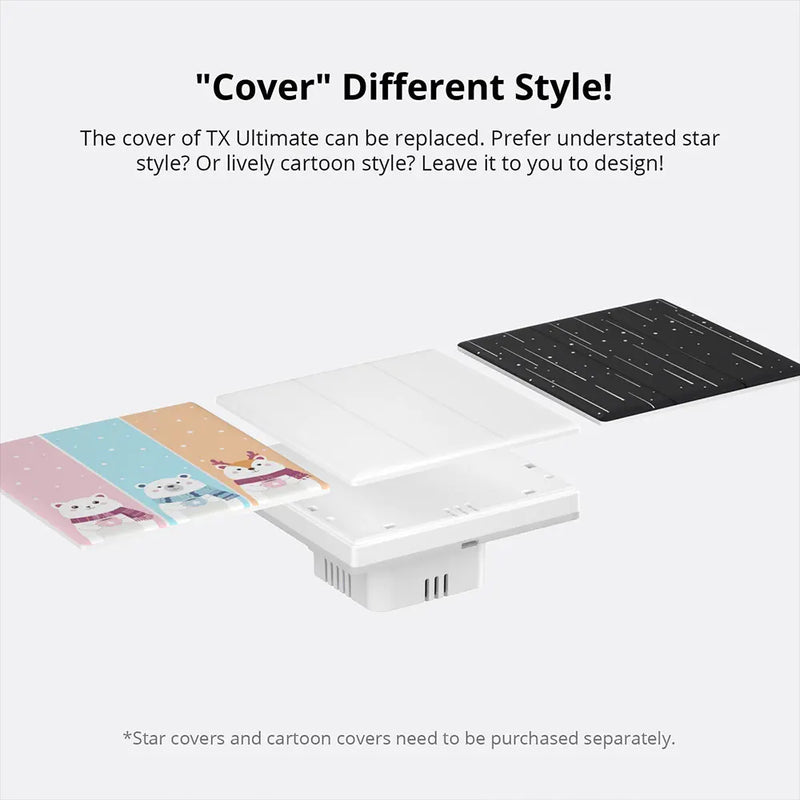 SONOFF TX Ultimate Smart WiFi Wall Touch Switch Cover Replaceable Stylish Cartoon Star Version Compatible with T5-86 Wall Switch