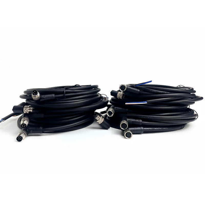 2Meters Waterproof M8 Sensor Connector, Male & Female 3/4/5/6/8 Pin, Integrated Injection Molding Industrial Cable Plug