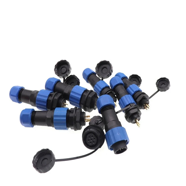ឧបករណ៍ភ្ជាប់អាកាសចរណ៍ SP13 SP16 SP17 SP20 SP21 ឌុយ និងរន្ធរាងជារង្វង់ការពារទឹកជ្រាប 2–12 ម្ជុល IP68 សម្រាប់ LED ដ្រូន ឧស្សាហកម្ម