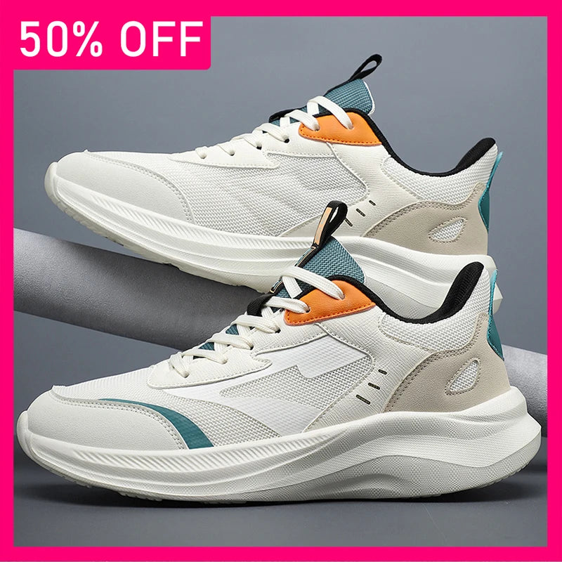 Men Sports Shoes Trendy Mesh Lightweight Rebound Soft Sole City Jogging Tennis Shoes New Durable Non Slip Sports Shoes for Men