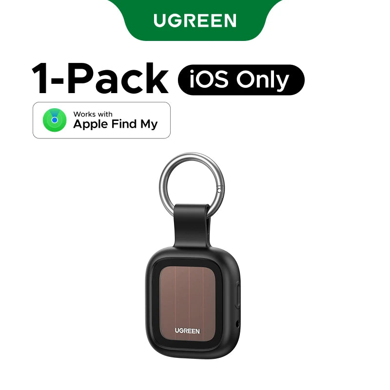 UGREEN Finder Pro Tracker Tags (iOS Only) Solar Powered Bluetooth Air Smart Tags Item Finder Compatible with Apple Find My