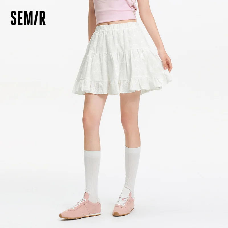 Semir Womens Skirt 2026 Embroidery Design A Line Cake Style Cute Sweet Casual Daily Wear Soft Elegant