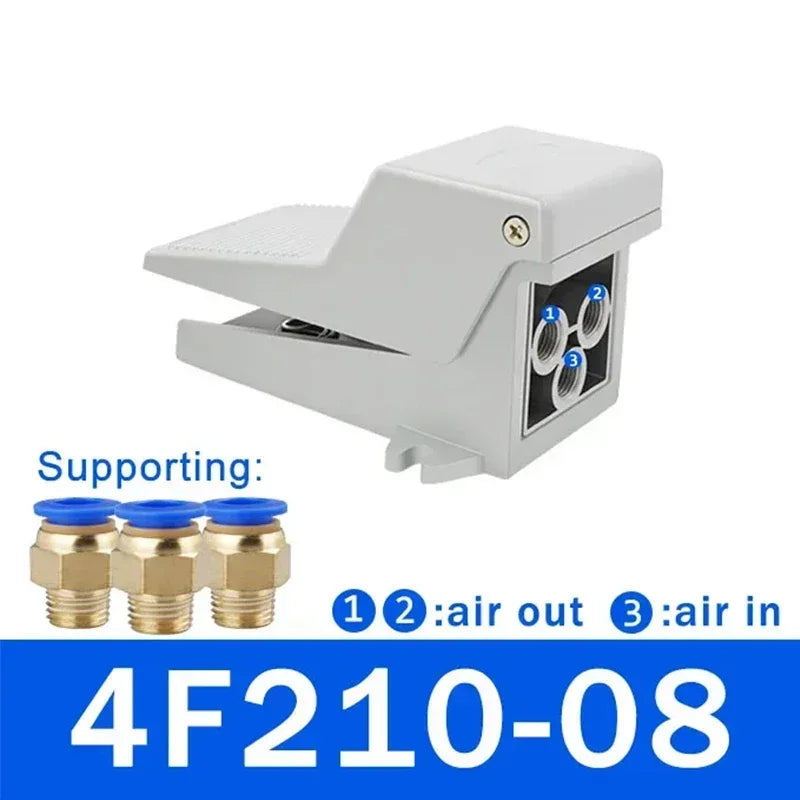 Industrial Pneumatic Foot Pedal Switch: 4F210-08 08L Air Control Valve, FV420 Foot Switch and FV320 Air Cylinder Valve