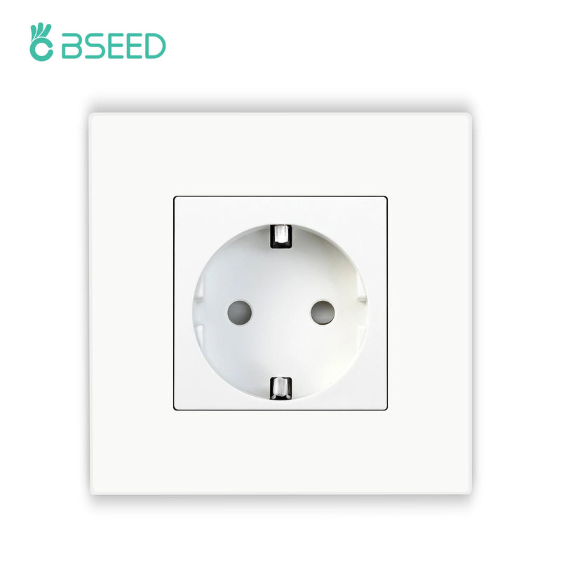 BSEED Mechanical Button Switch 1/2/3Gang 1Way Plus Wall Socket Power Outlets Plastic Panel Wall Light Switch On Off