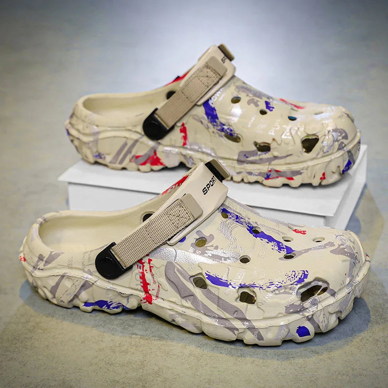 Plus Big Size 48 49 50 51 Summer Rubber Sandals Men Clogs Garden Shoes Zuecos Hombre Cholas Man Clog Beach Shoes Wide Foot